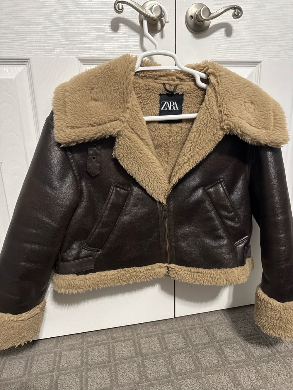 Zara Brown Faux Fur Jacket